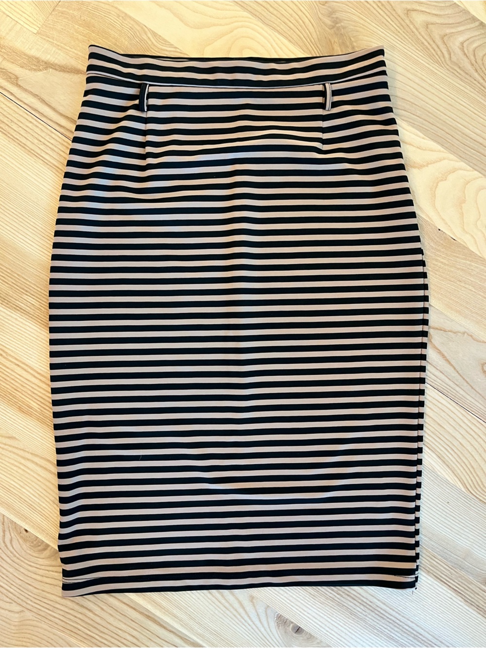 Forever 21 Black and Tan Striped Pencil Skirt